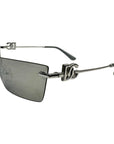 Dolce Gabbana Silver Mirror Shield Sunglasses
