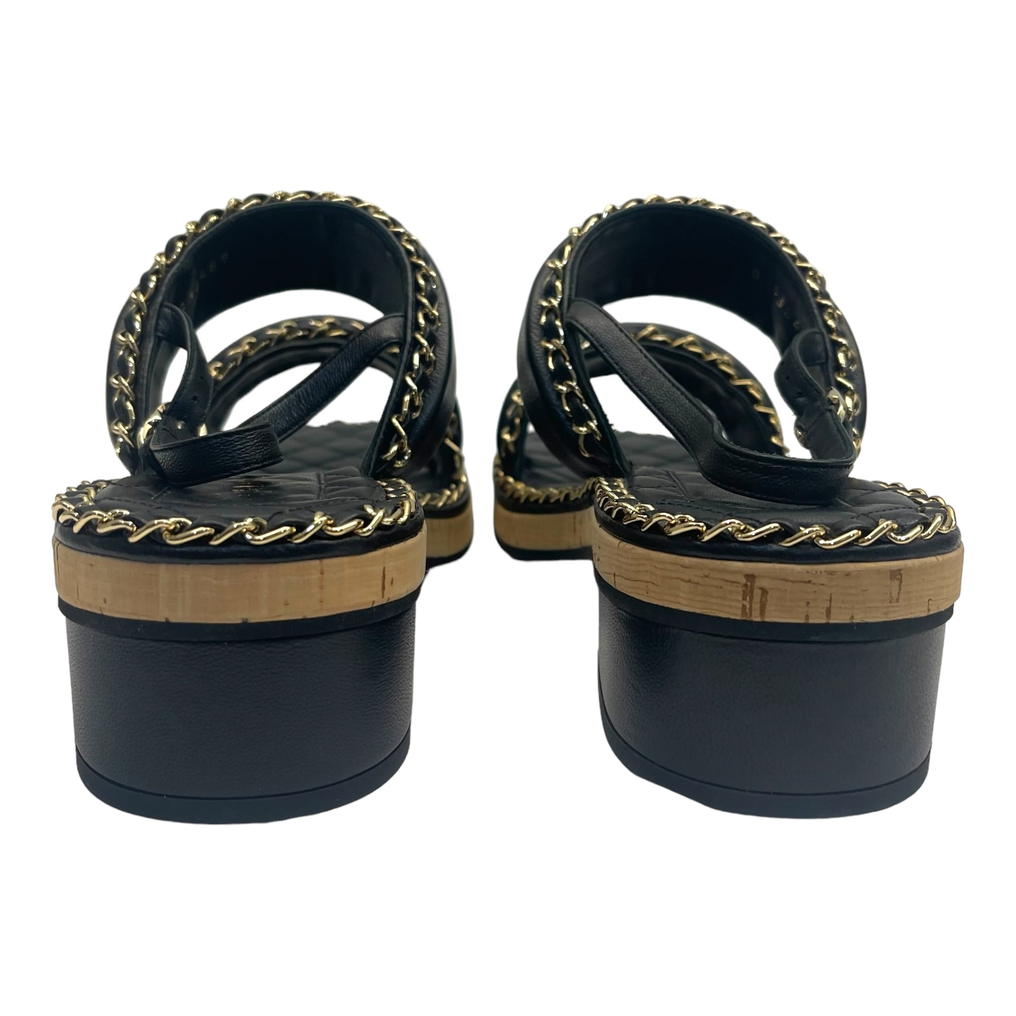Chanel Black CC Chain Slides Sandal EU 41C
