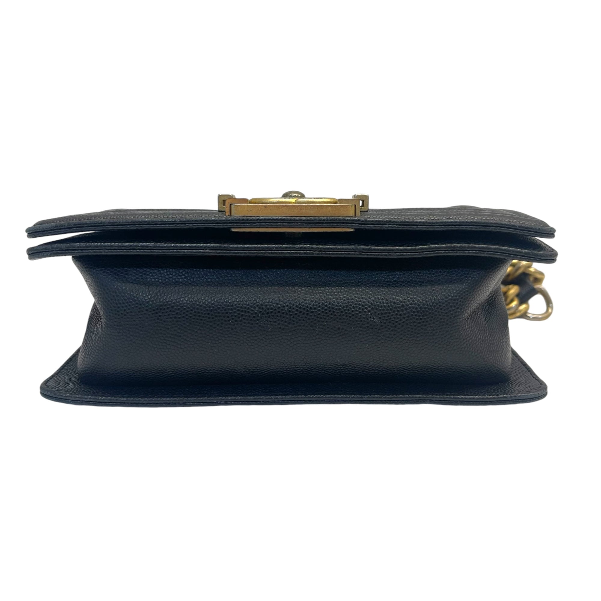 Chanel Boy Bag Small in Chevron Quilted Calfskin Black