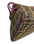 Fendi Tobacco/Purple Zucca Canvas and Suede Medium Chef De Jour Bag