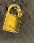 Fendi Noccino Zucchino Spalmati Coated Canvas Forever Bauletto Boston Bag