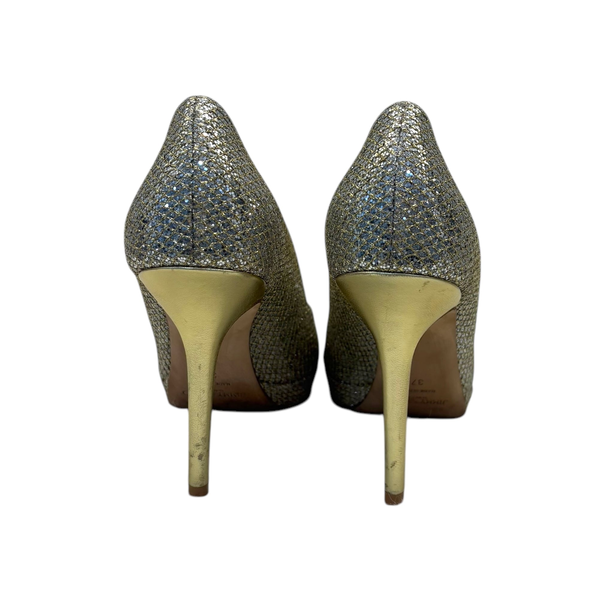 Jimmy Choo Shimmer Peep Toe Heels EU37