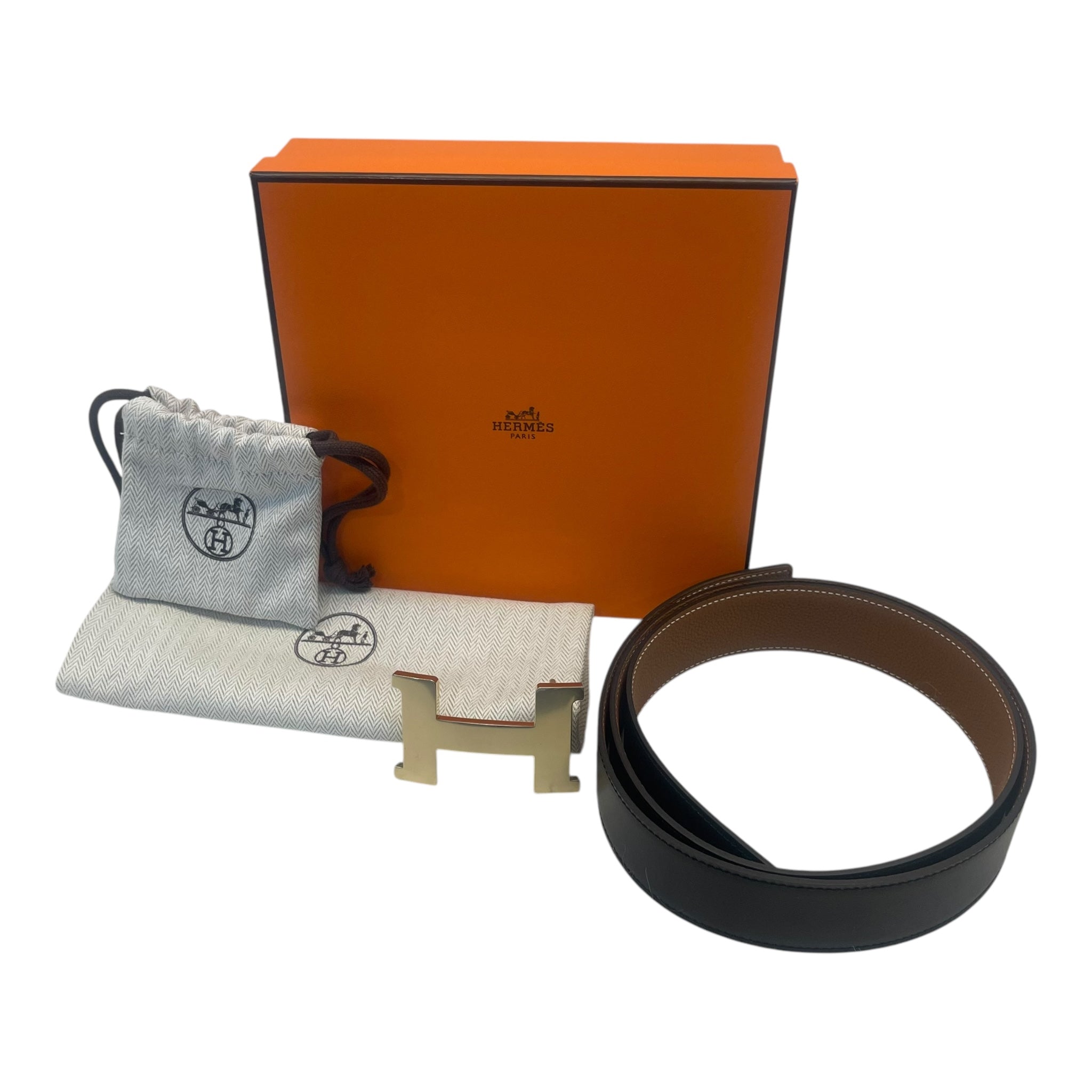 Hermes H Belt Buckle and Reversible Leather Strap 100 cm