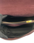 Yves Saint Laurent Burgundy/Black Suede and Leather Medium Moujik Tote Bag