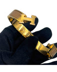 Hermes Clic Clac H Enamel Gold Plated Bracelet