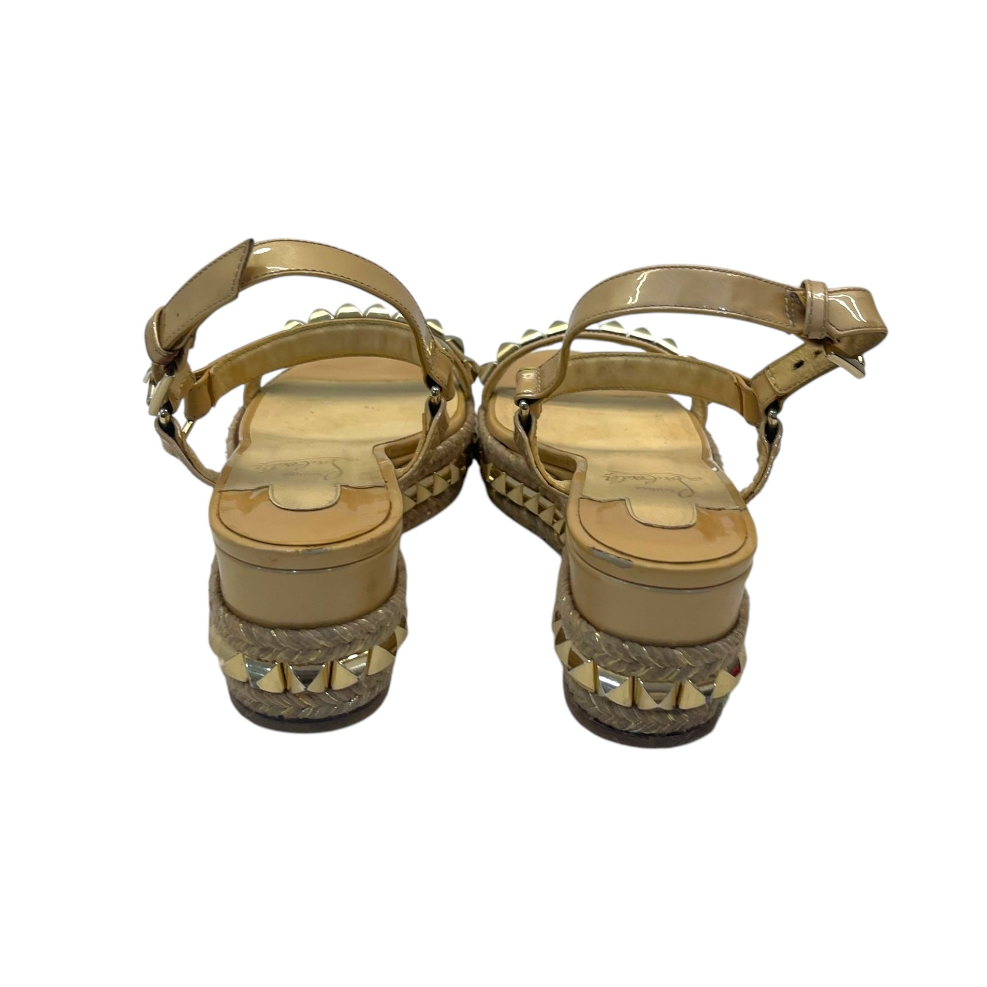 Christian Louboutin Beige Patent Leather Cataclou Sandals EU 39
