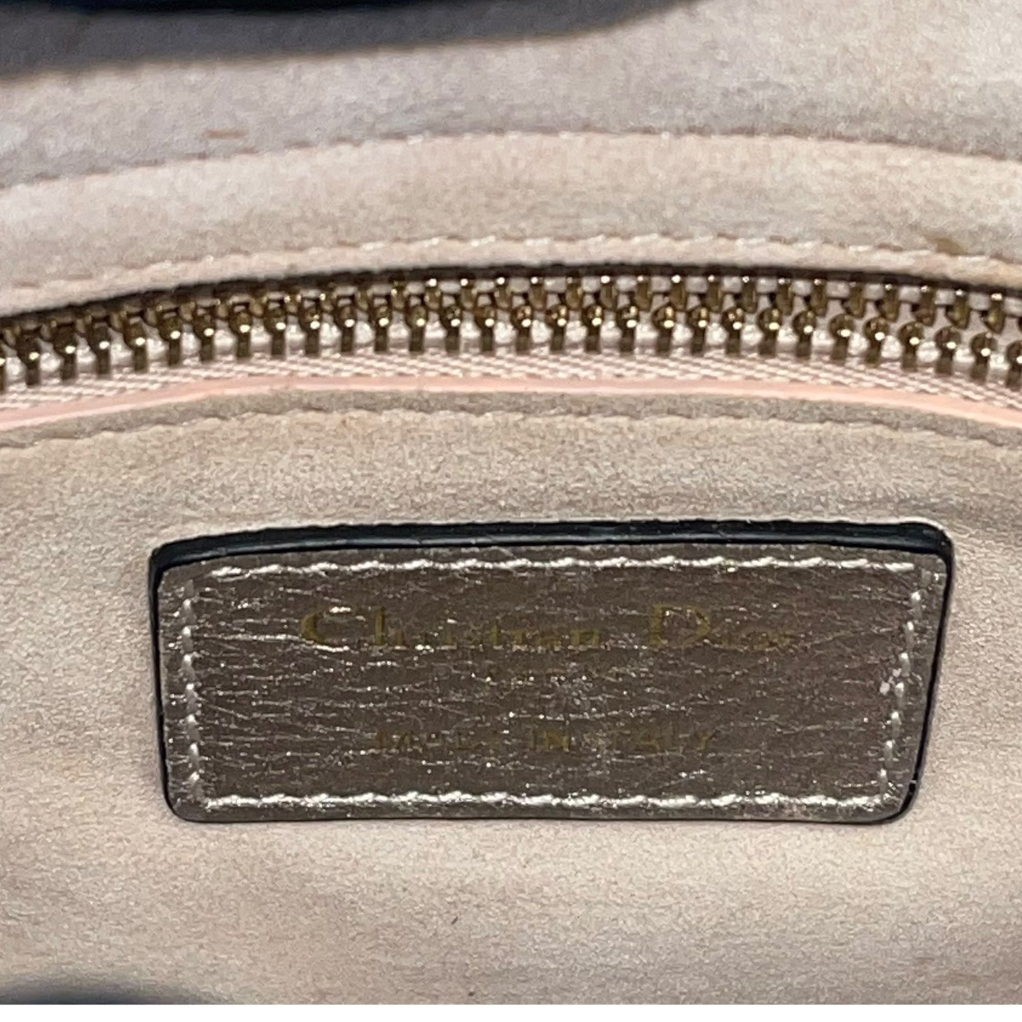 Christian Dior Mini Lady Dior Metallic Cannage Bag