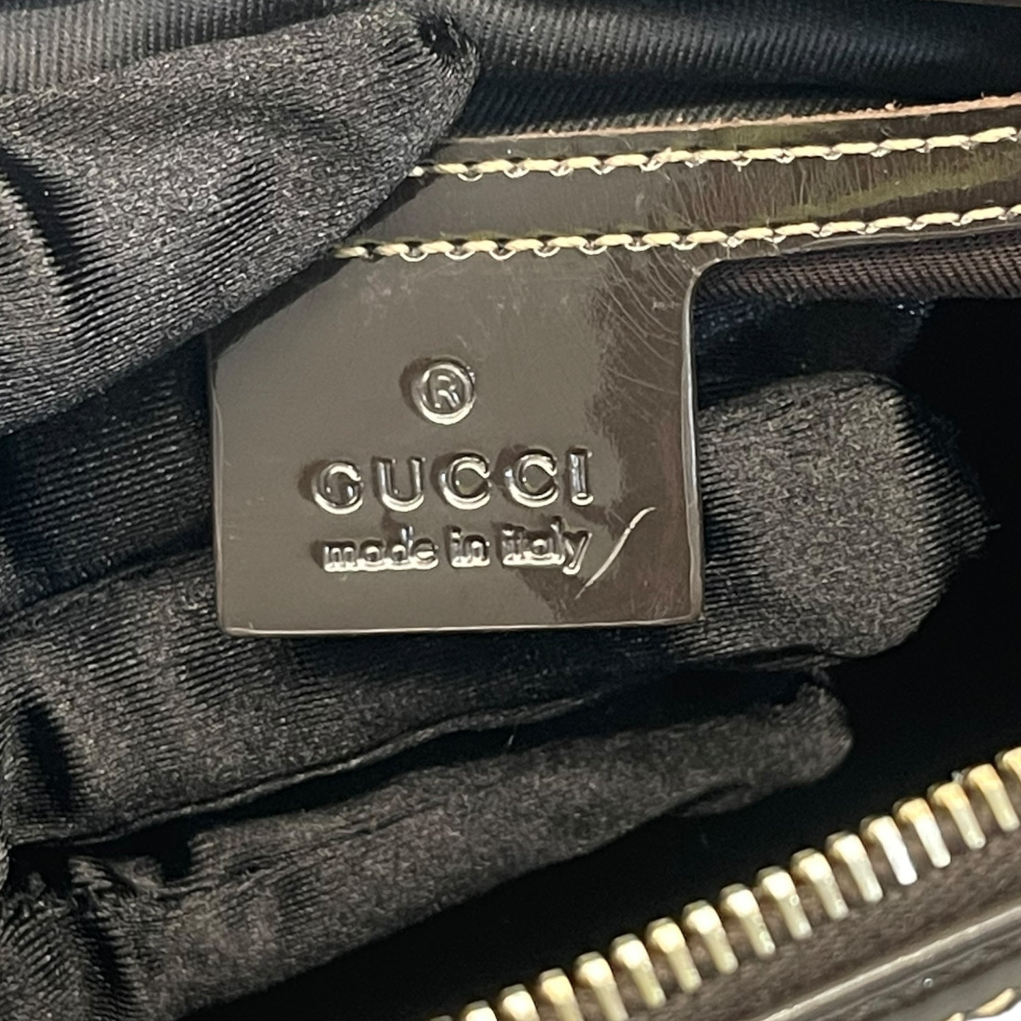 Gucci Beige/Ebony GG Supreme Canvas Medium Joy Boston Bag