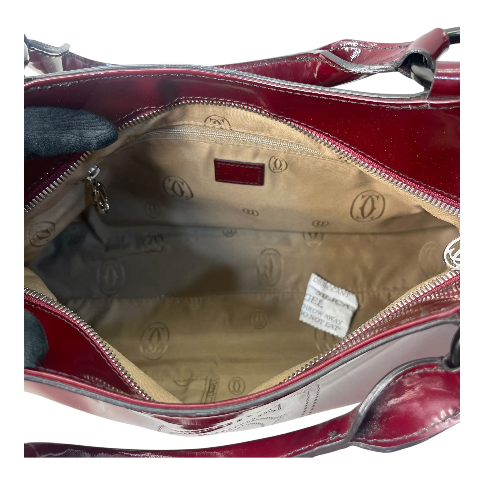 Cartier Dark Burgundy Patent Leather Small Marcello De Cartier Bag