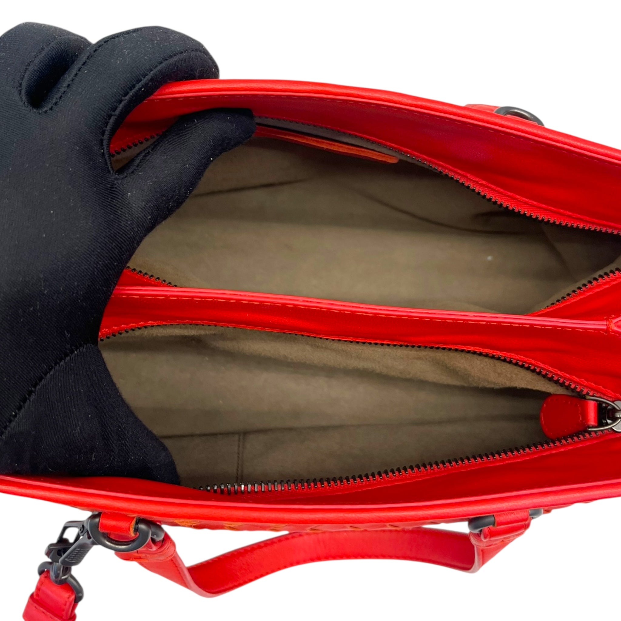 Bottega Veneta Red Intrecciato Leather Garda Tote Bag