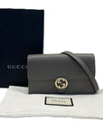 Gucci Interlocking G Leather Chain Crossbody Bag