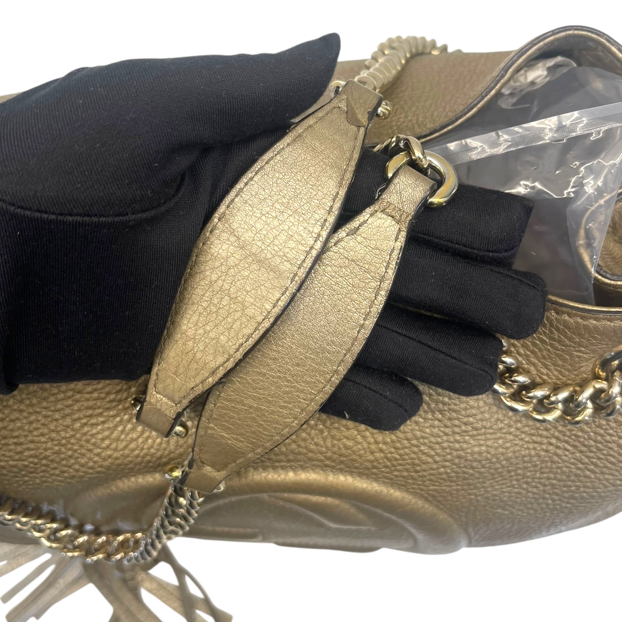 Gucci Gold Leather Medium Soho Chain Shoulder Bag