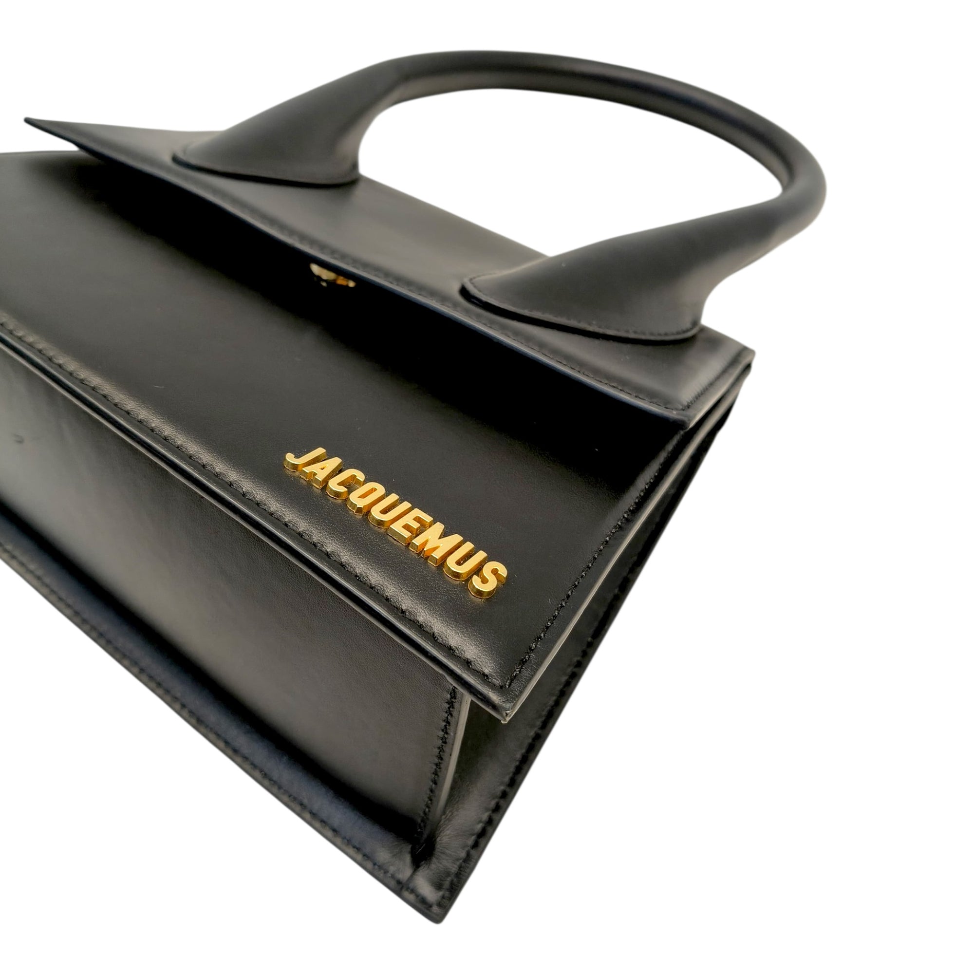 Jacquemus Black Leather Grand Le Chiquito Top Handle Bag