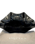 Alexander McQueen Black Croc Embossed Patent Leather