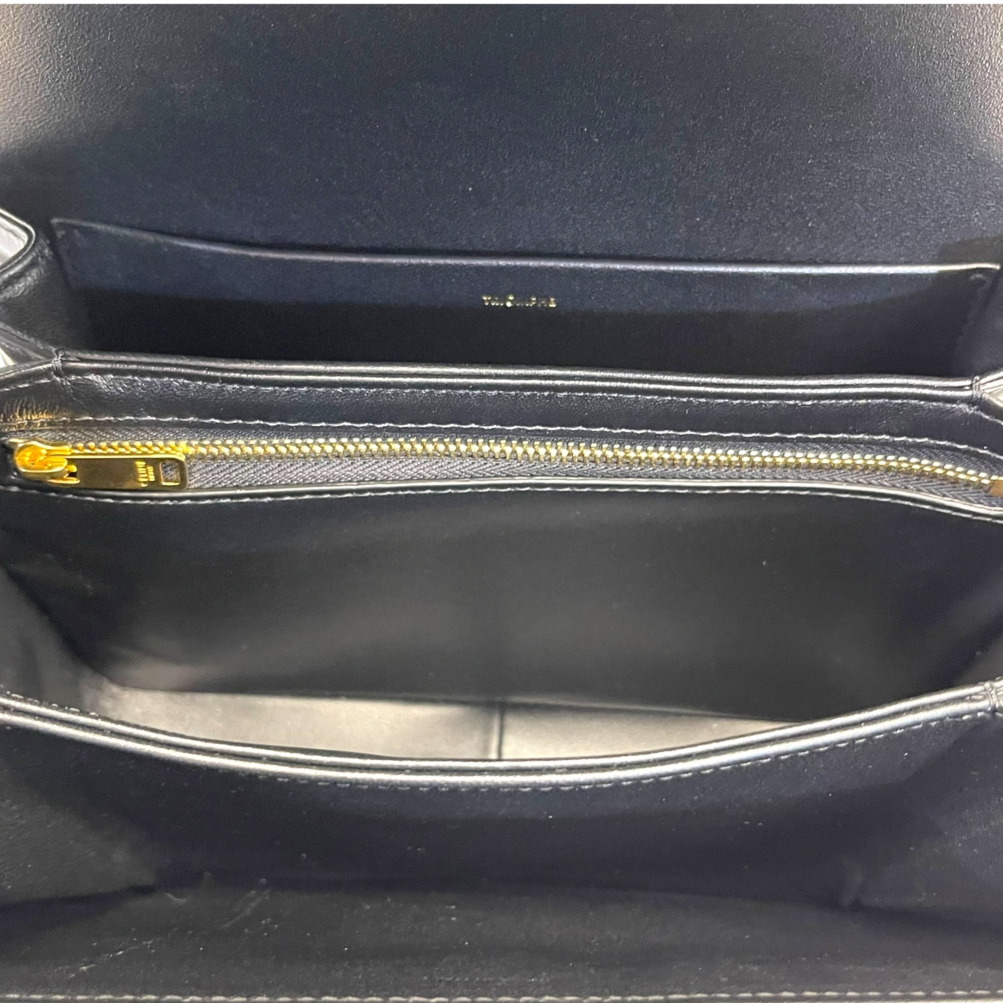 Celine Black Shiny Calf Leather Triomphe Shoulder Bag