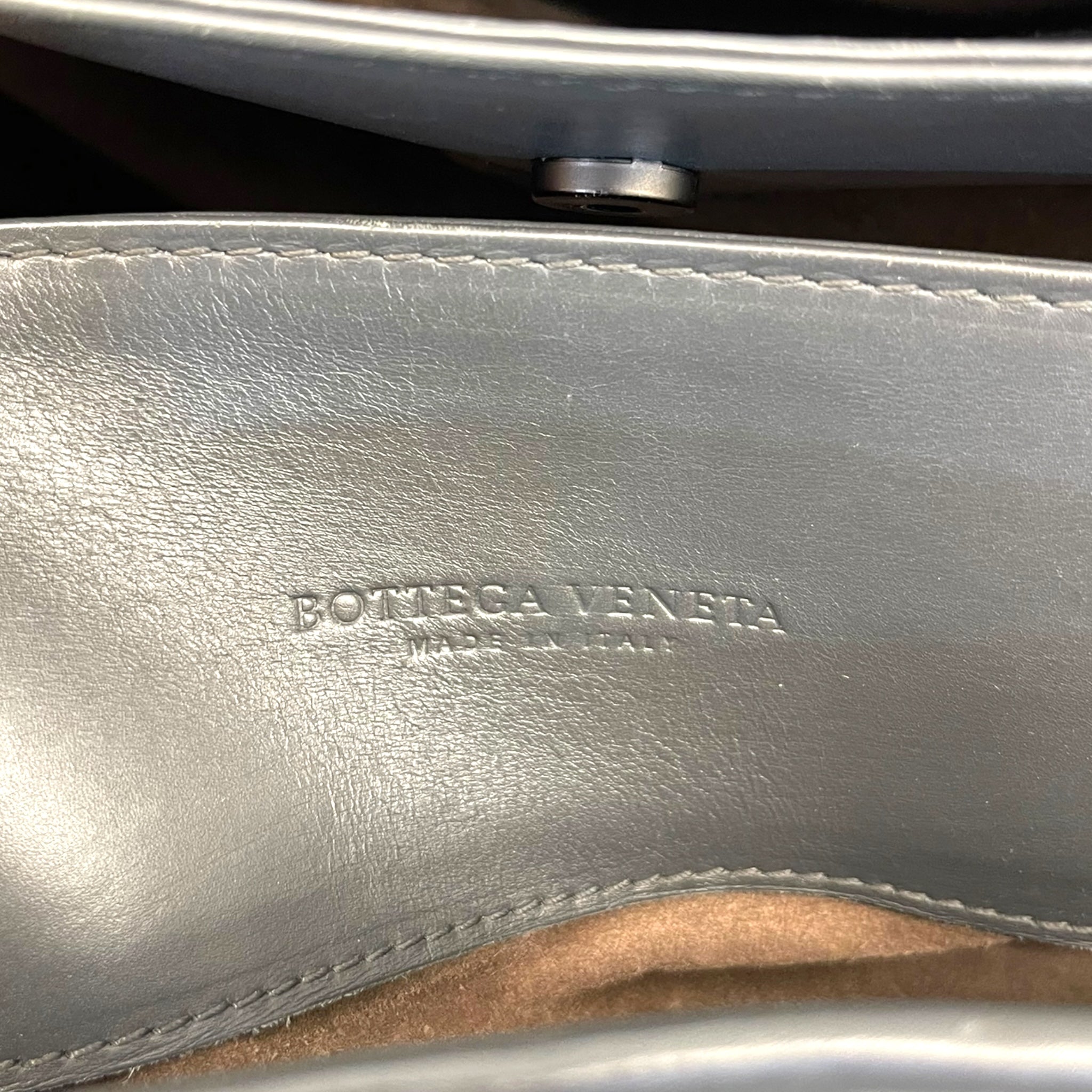 Bottega Veneta Grey Intrecciato Leather Medium Roma Tote Bag