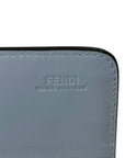 Fendi Grey Leather Studded Wallet On Chain