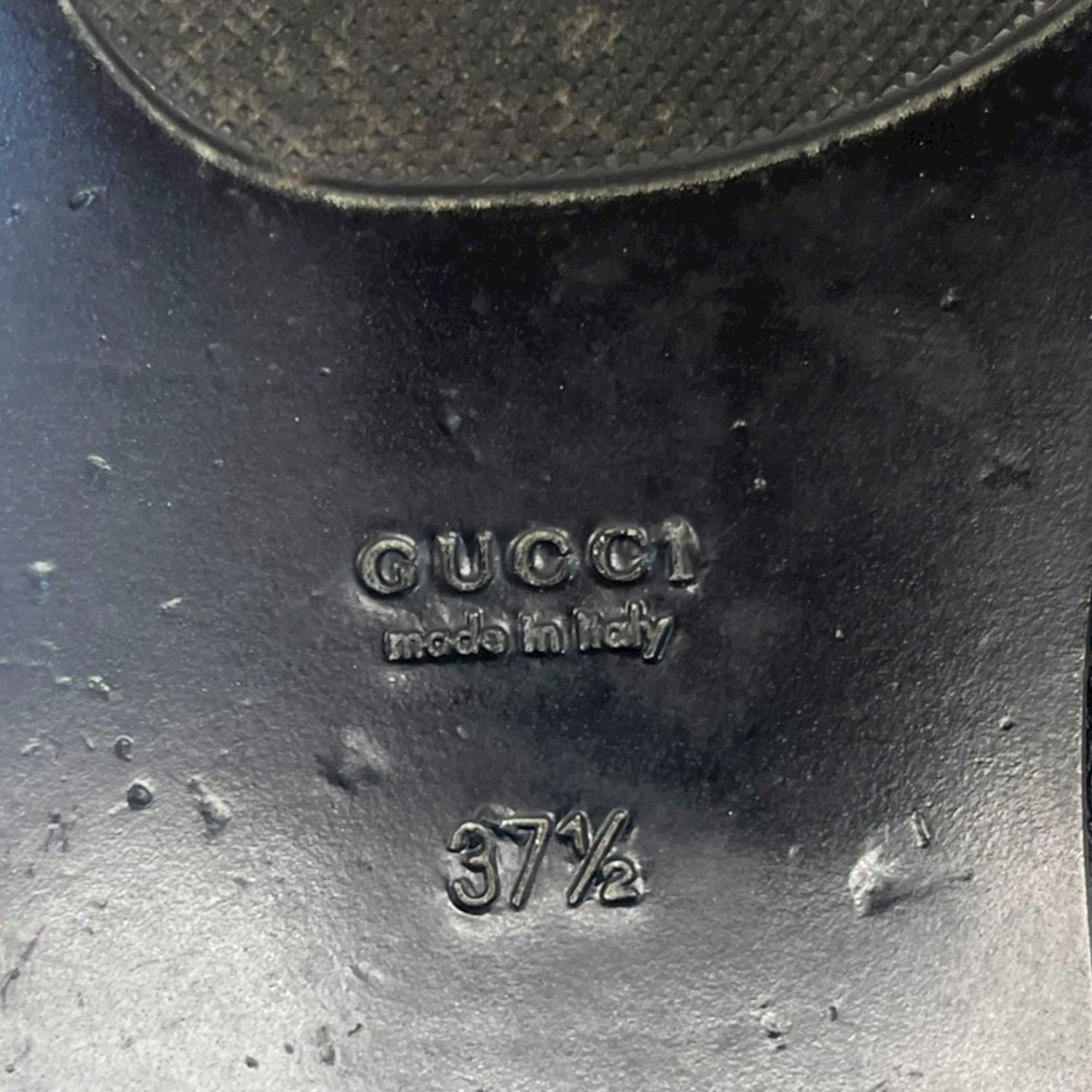 Gucci Black Leather GG Marmont Thong Flats EU 37