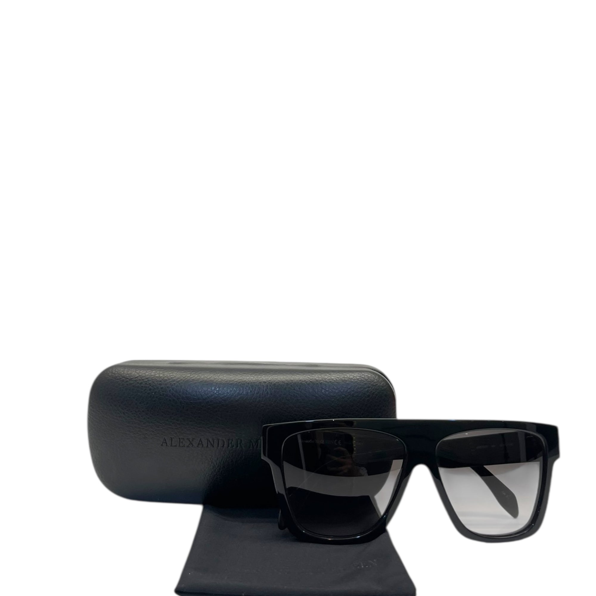 Alexander McQueen Rectangular Sunglasses in Black/Smoke