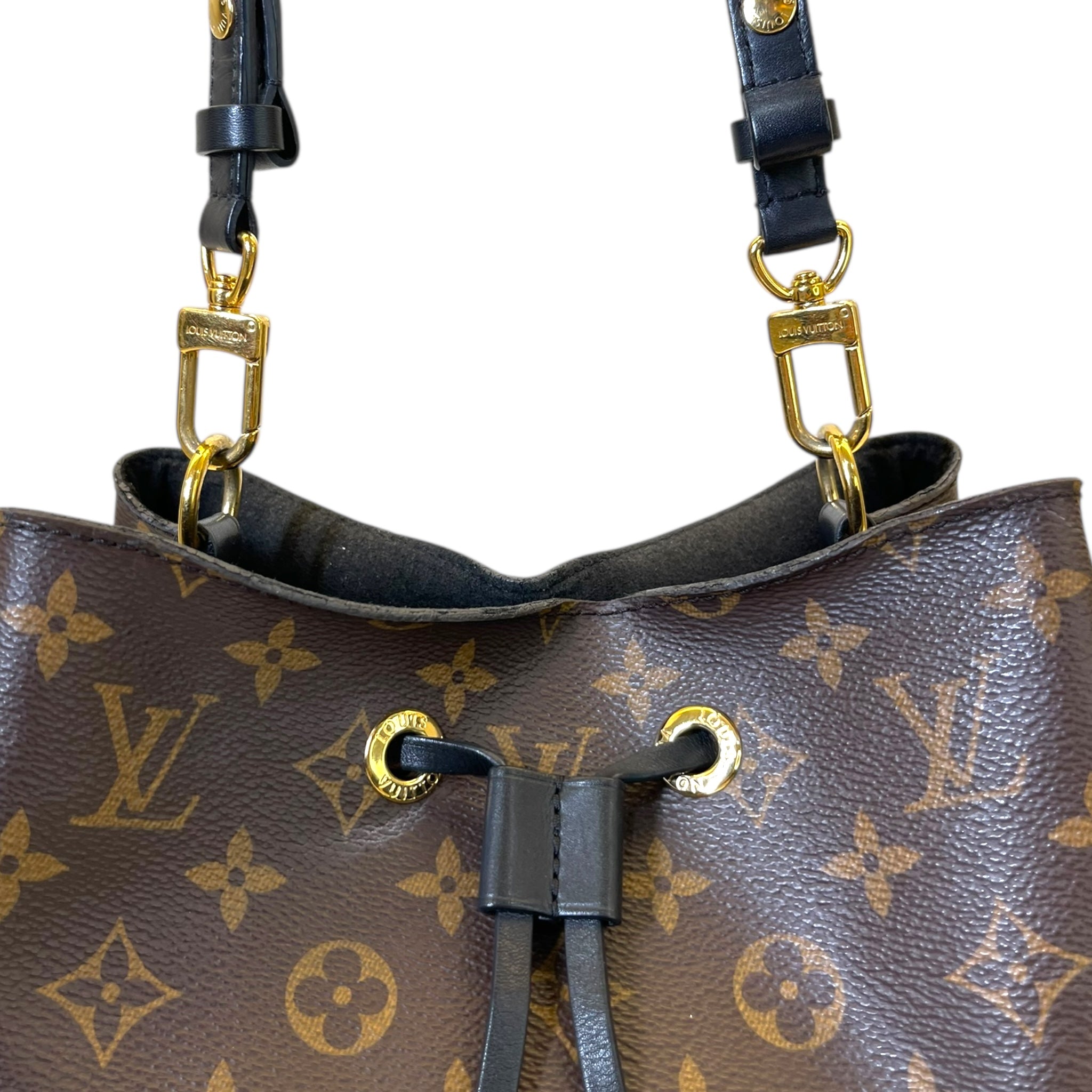Louis Vuitton Bucket NéoNoé MM Bag Monogram/Black Leather Trim