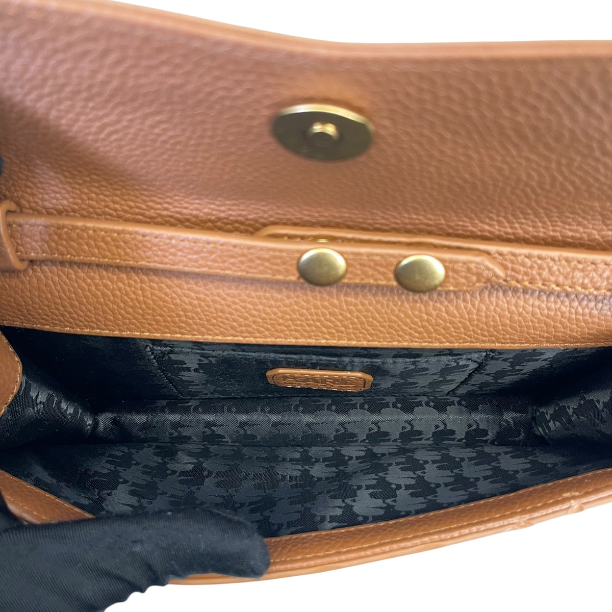 Karl Lagerfeld K/Pebble Chain Evening Clutch Brown Leather