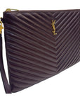 Yves Saint Laurent Burgundy Matelasse Leather document Holder