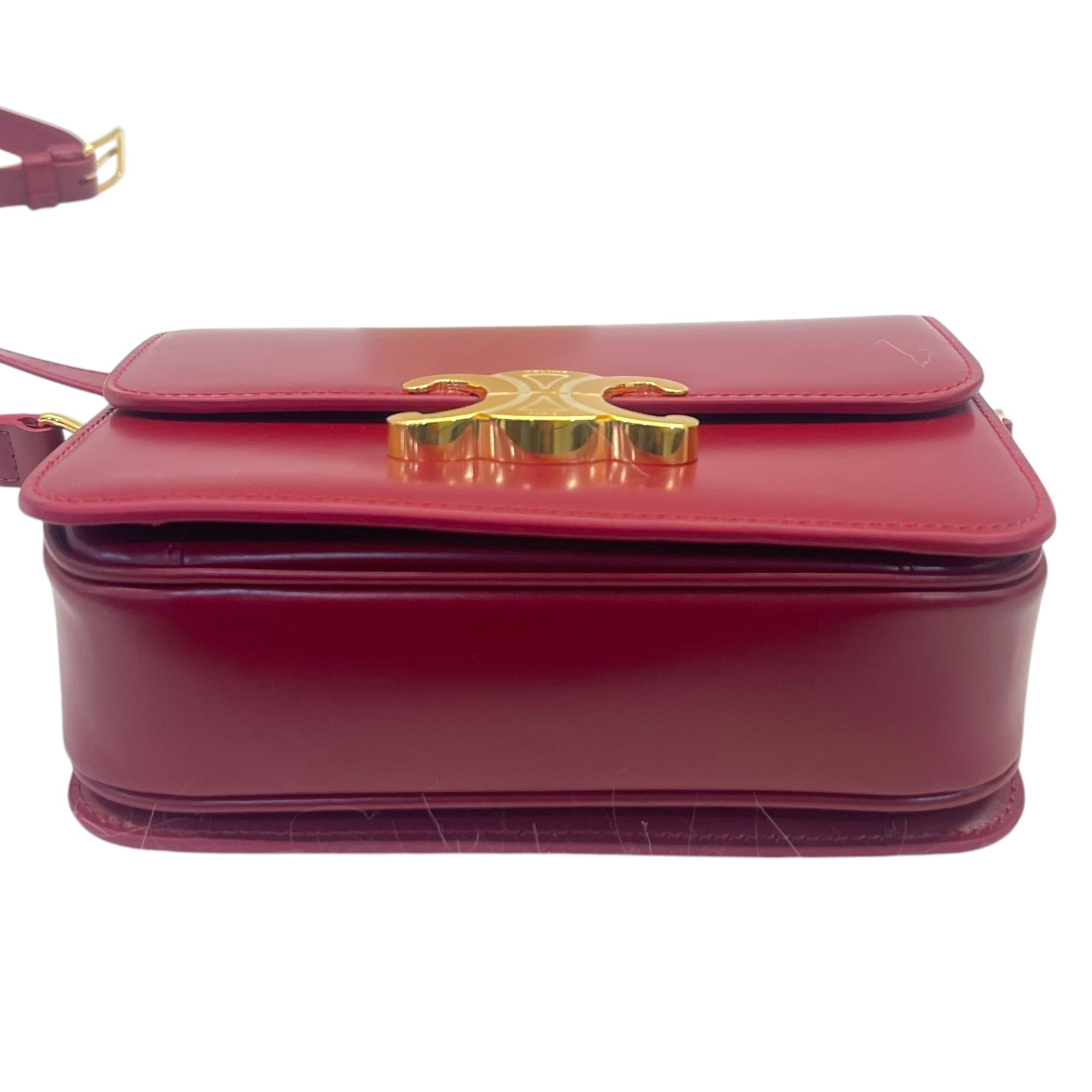 Celine Red Calfskin Leather Crossbody Bag