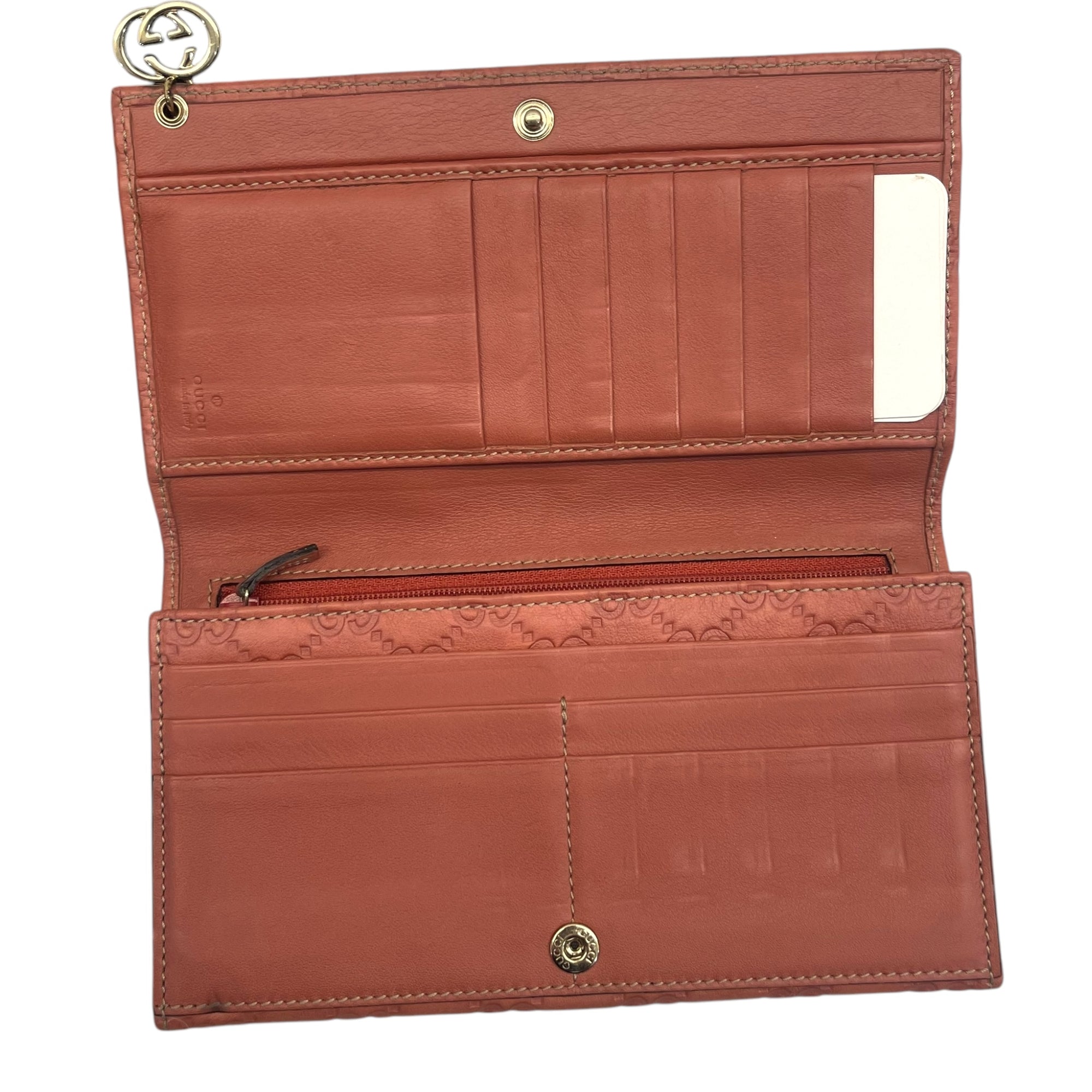 Gucci Continental Wallet in Orange Leather