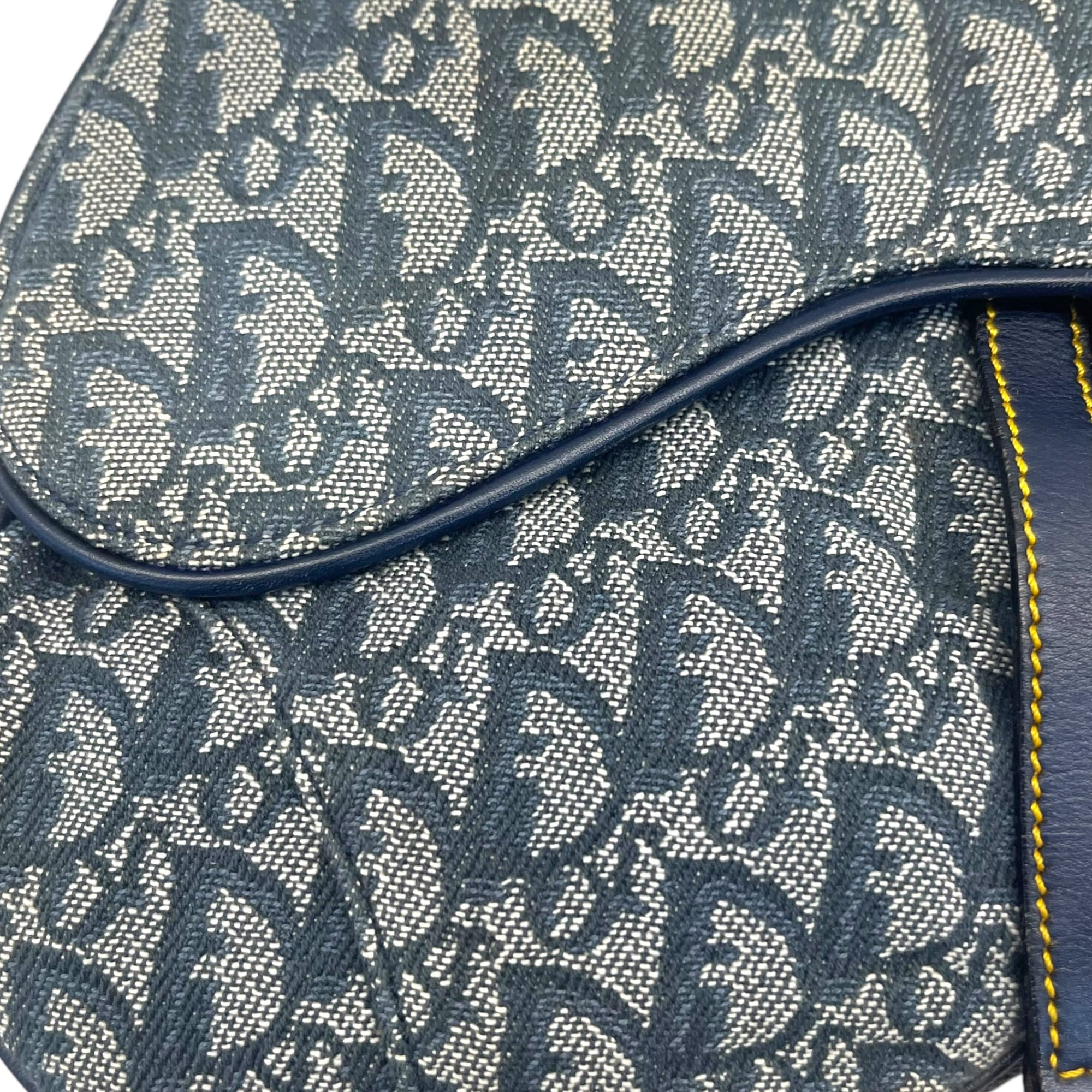 Christian Dior Blue Saddle Bag Oblique Jacquard Bag
