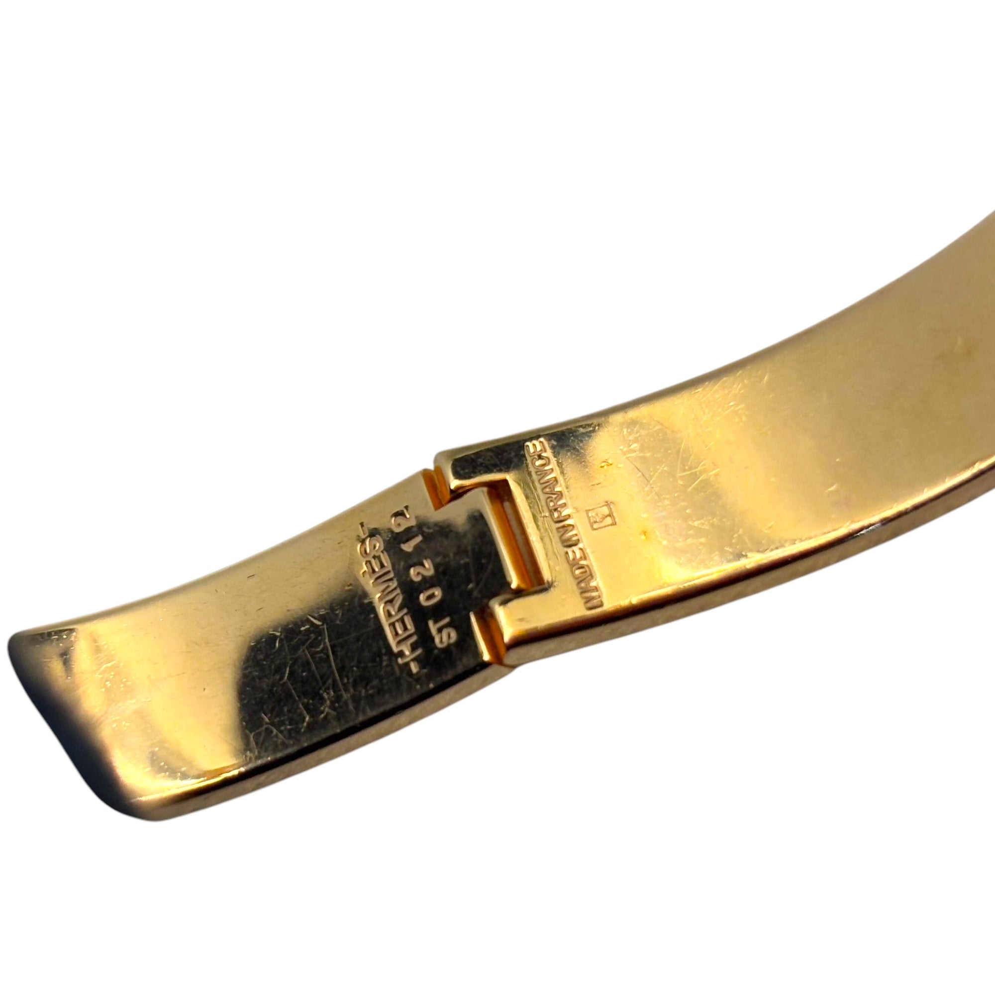 Hermes Clic Clac H Enamel Gold Plated Bracelet