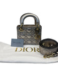 Christian Dior Mini Lady Dior Metallic Cannage Bag
