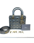 Christian Dior Lady Dior Small Metallic Grey Cannage Bag