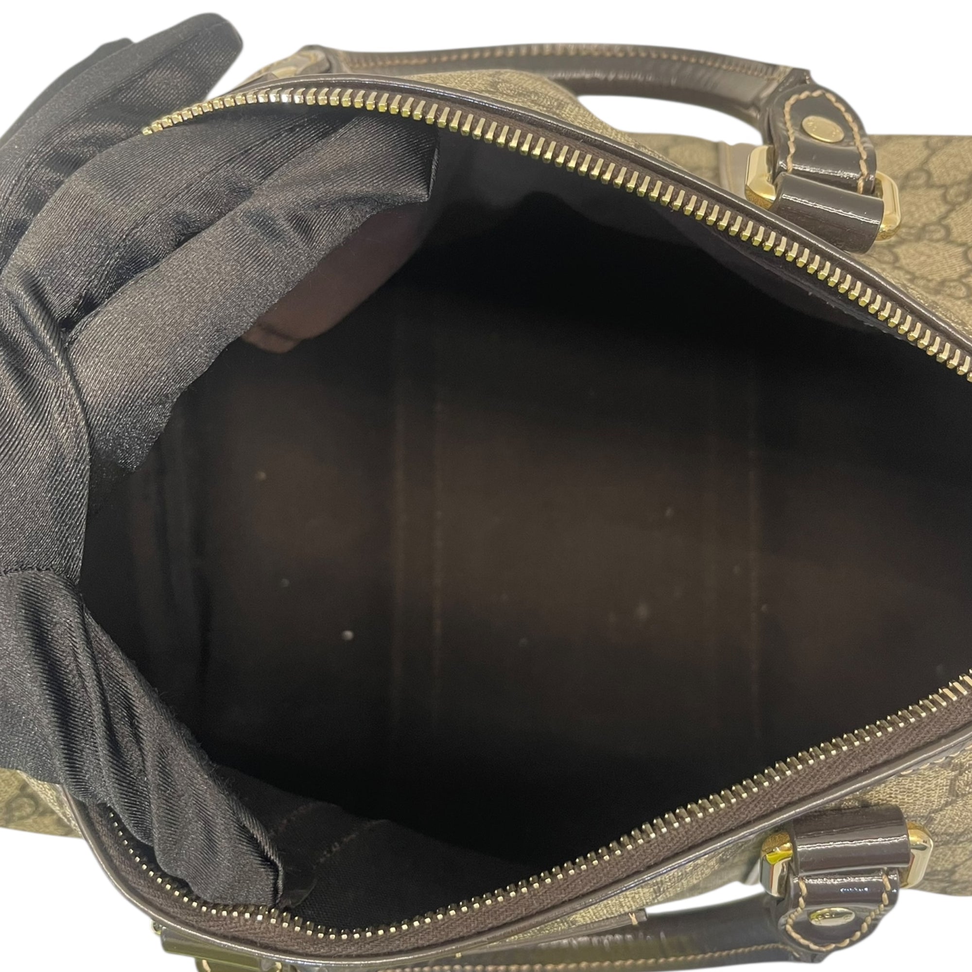 Gucci Beige/Ebony GG Supreme Canvas Medium Joy Boston Bag