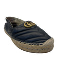Gucci Black Leather GG Marmont Espadrilles EU 38.5
