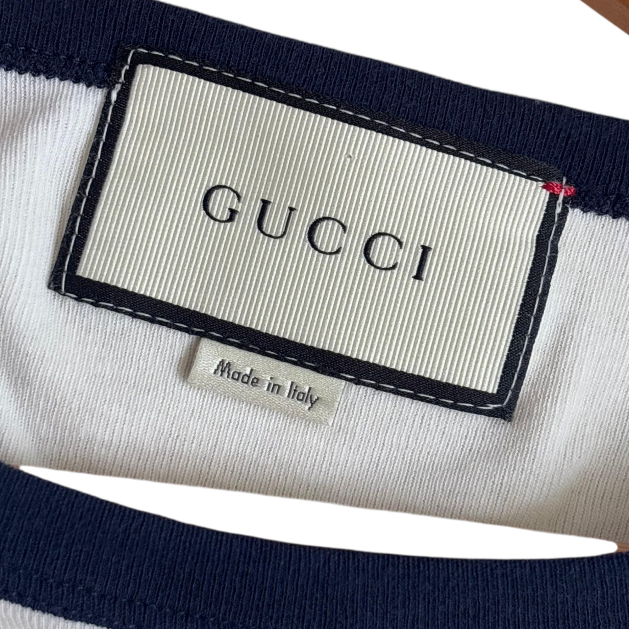 Gucci Cat Applique Blind For Love T-shirt