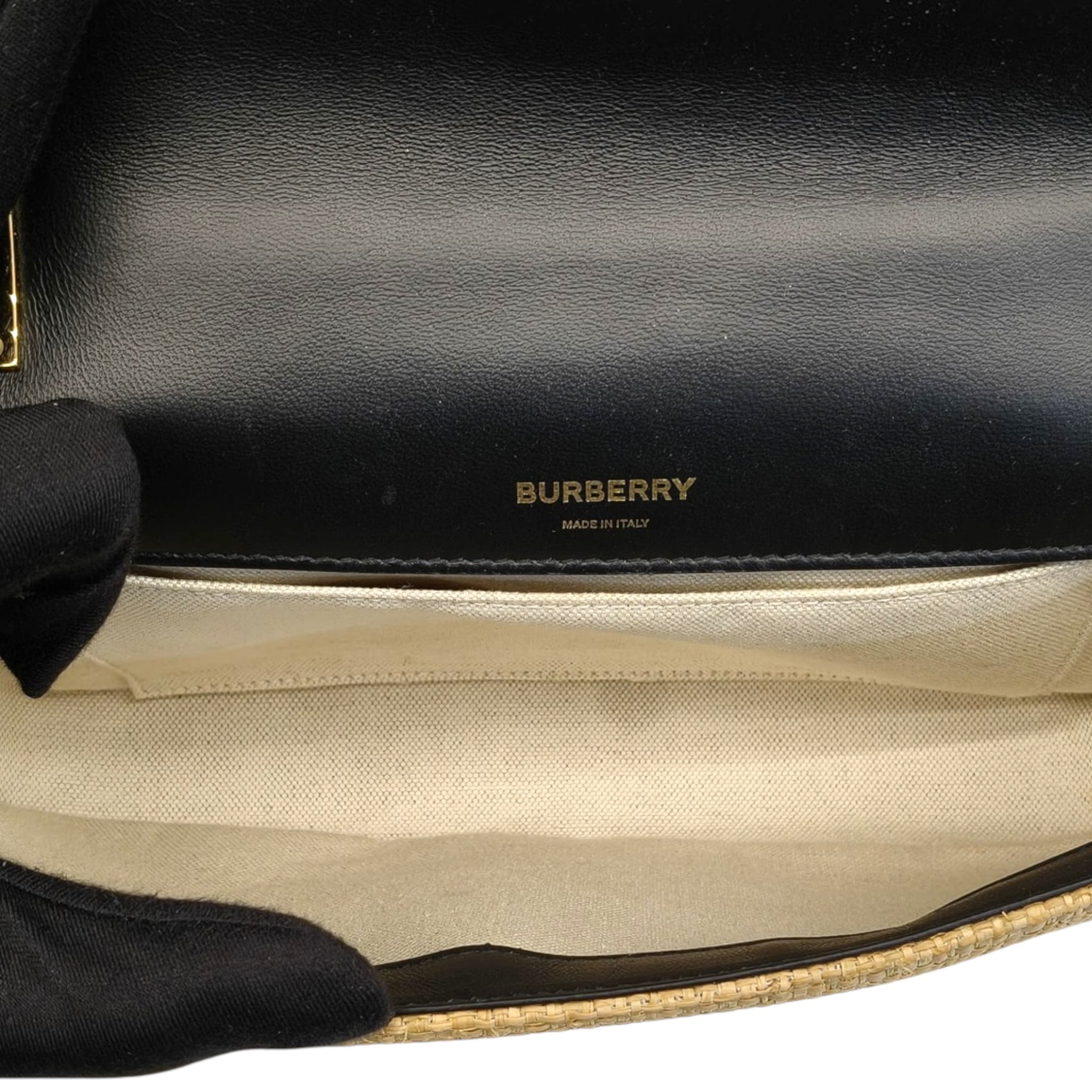 Burberry Lola Raffia Horseferry Shoulder Bag