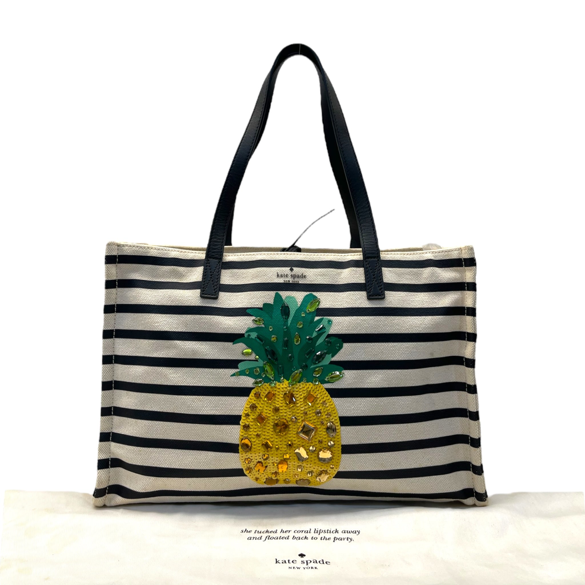 Kate Spade By The Pool Canvas Pineapple Mega Original Bag