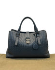Bottega Veneta Grey Intrecciato Leather Medium Roma Tote Bag