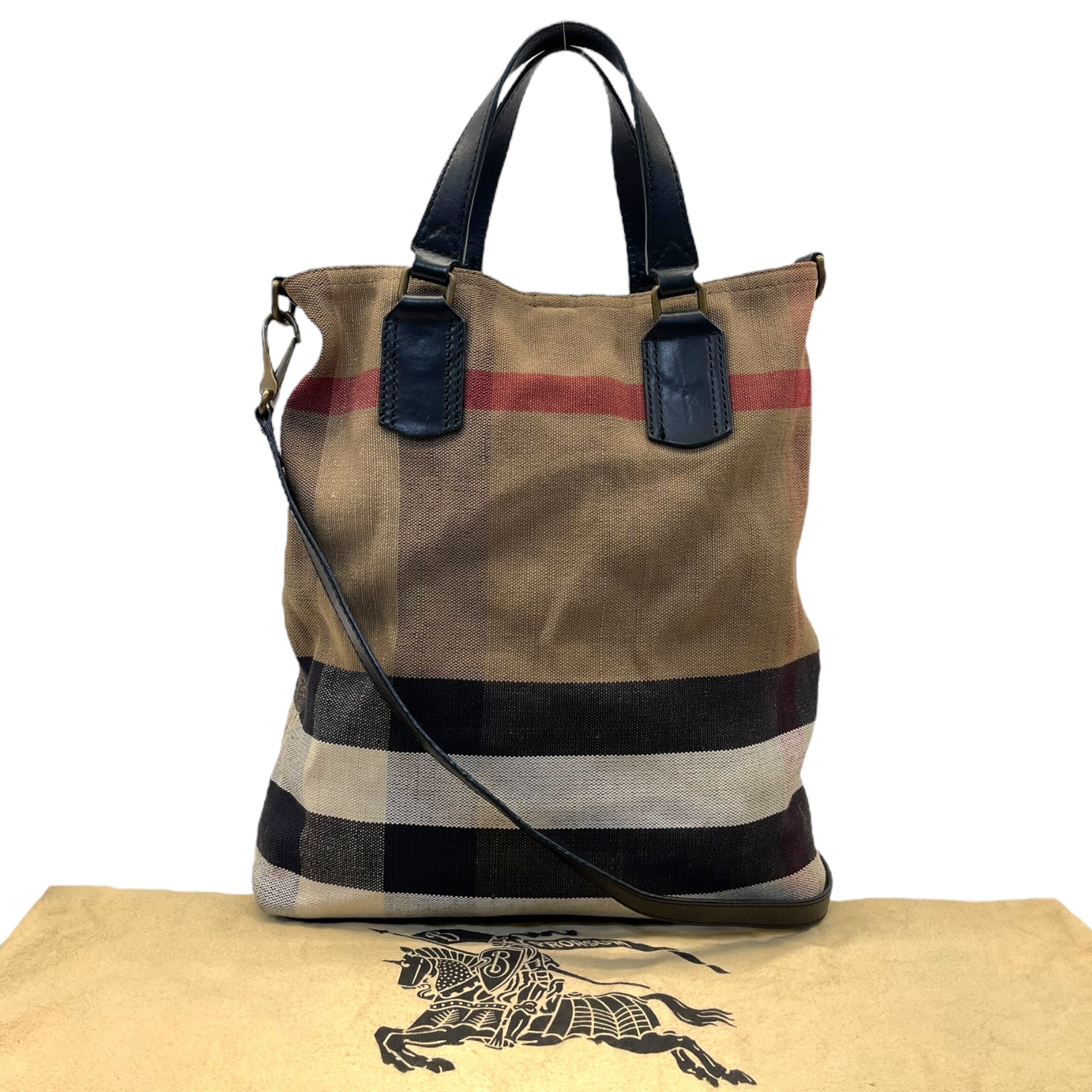Burberry House Check Canvas & Leather Tottenham Tote Bag