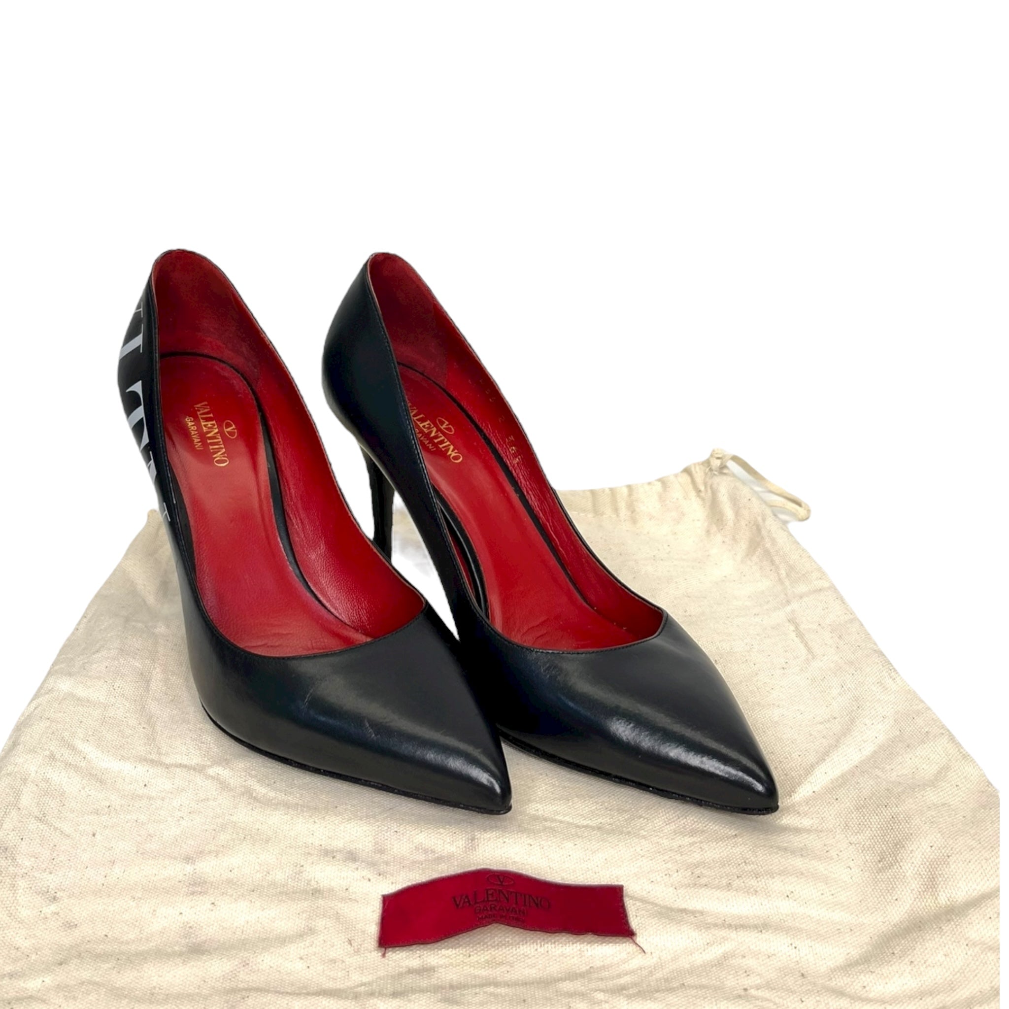 Valentino VLTN Black Leather Pumps Size EU 36.5