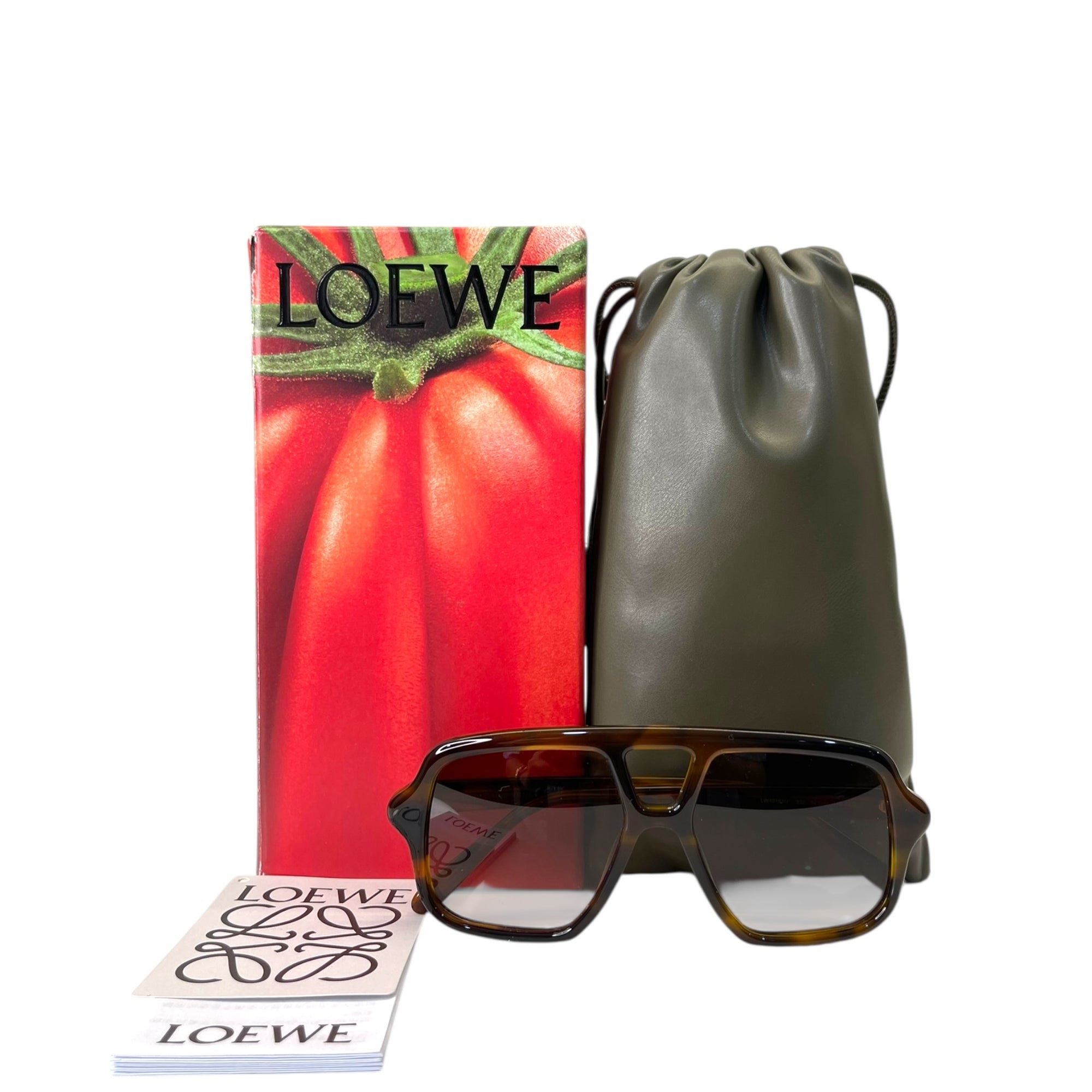LOEWE EYEWEAR Aviator-style tortoiseshell acetate sunglasses