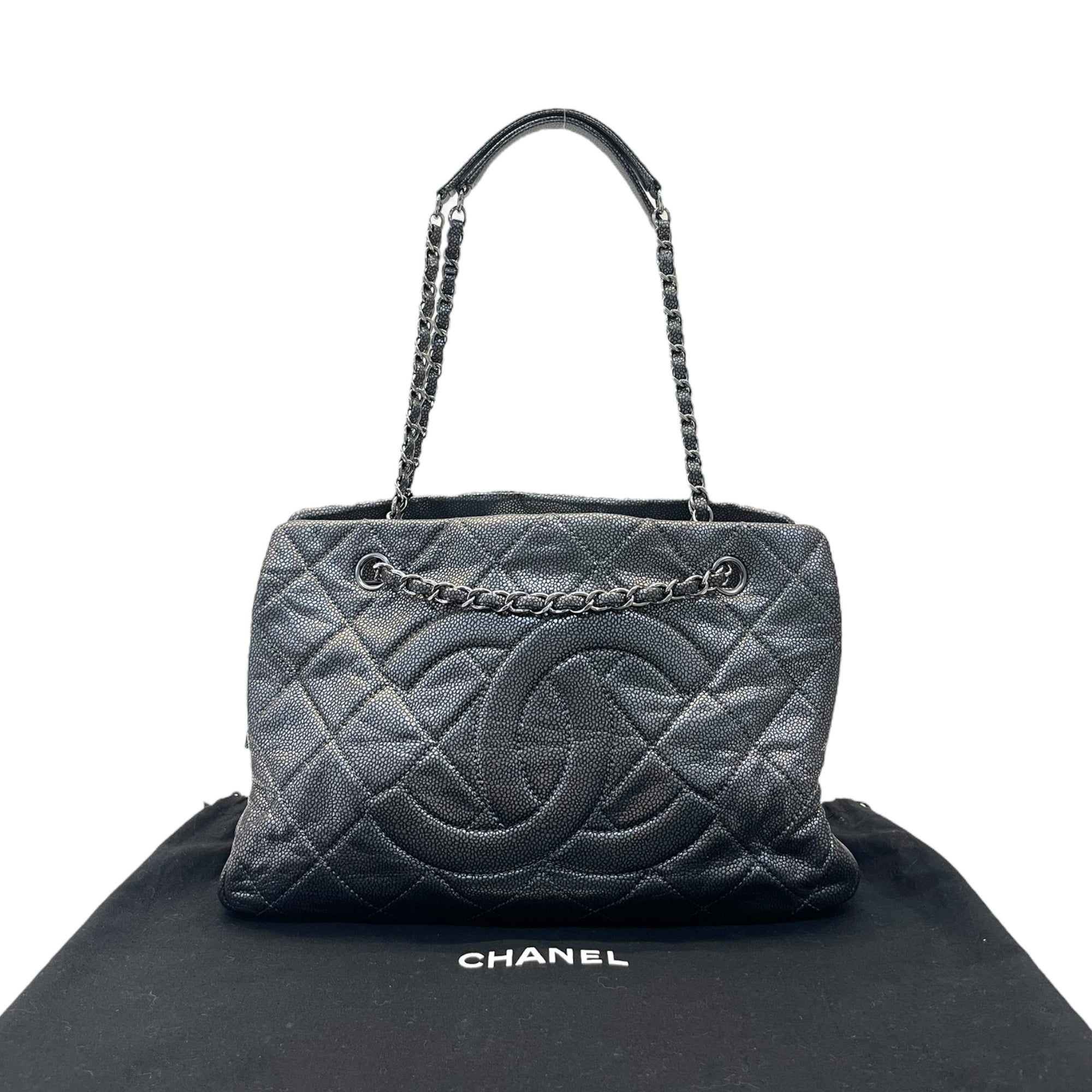 Chanel Timeless CC Leather Shopping Tote Bag