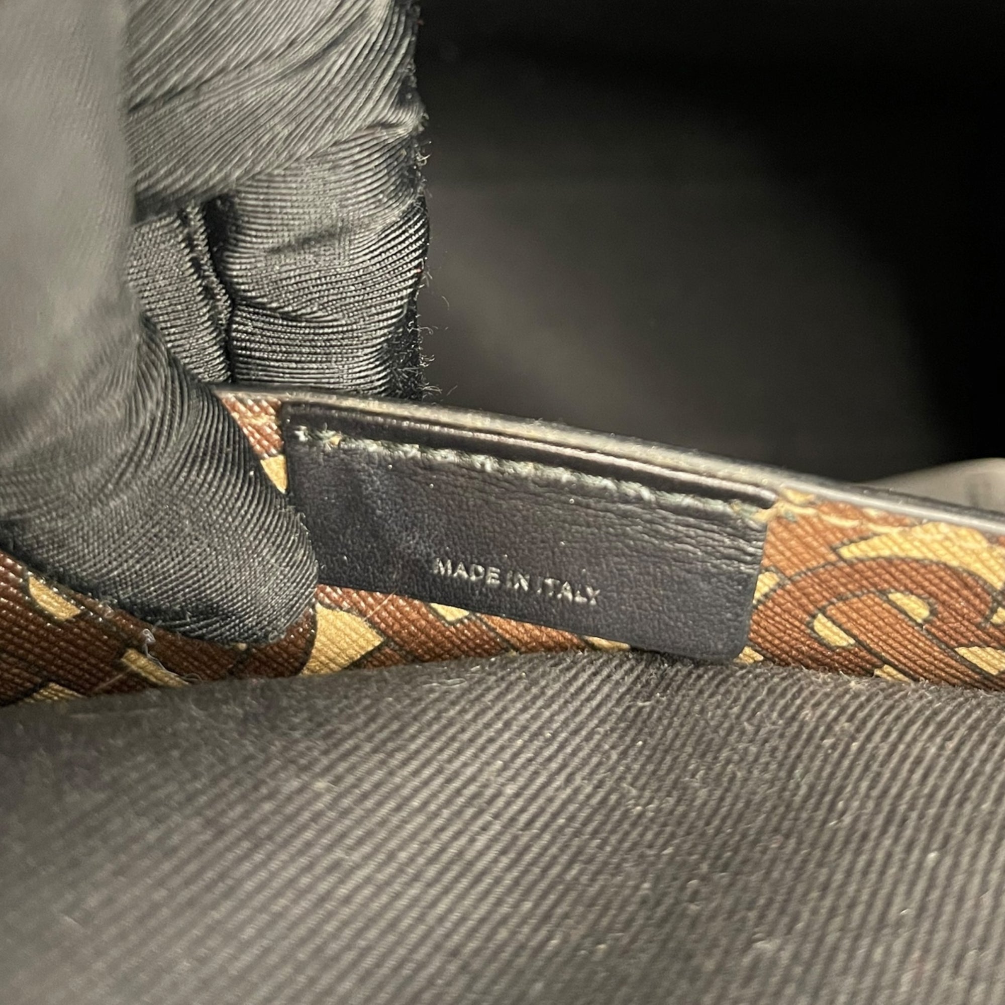 Burberry Brown/Black Monogram Coated Canvas And Leather Studded Book Tote Bag