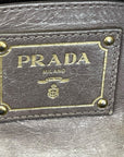 Prada Grey Vitello Shine Bauletto Bag