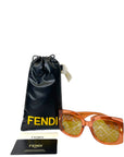 Fendi Roma Mirrored Orange Square Frame Sunglasses