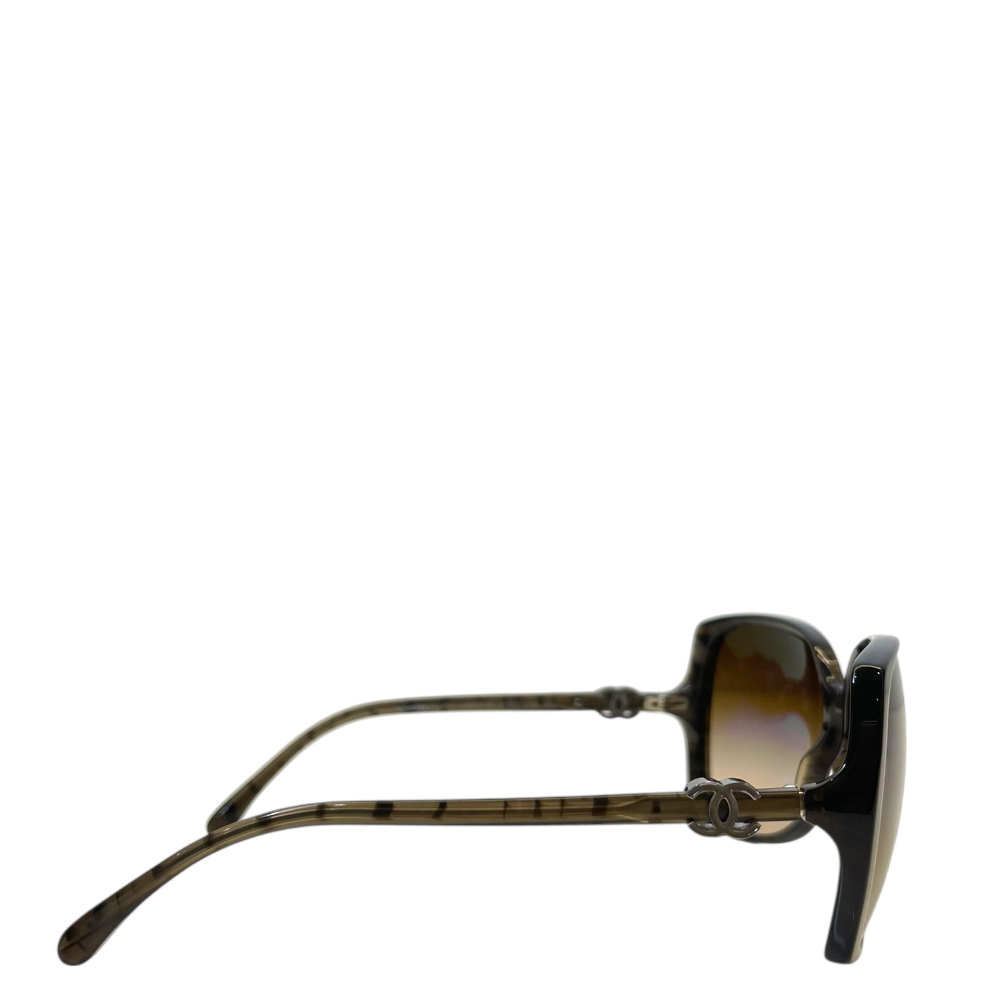 Chanel sunglasses oversized square brown tortoiseshell acetate gradient lenses