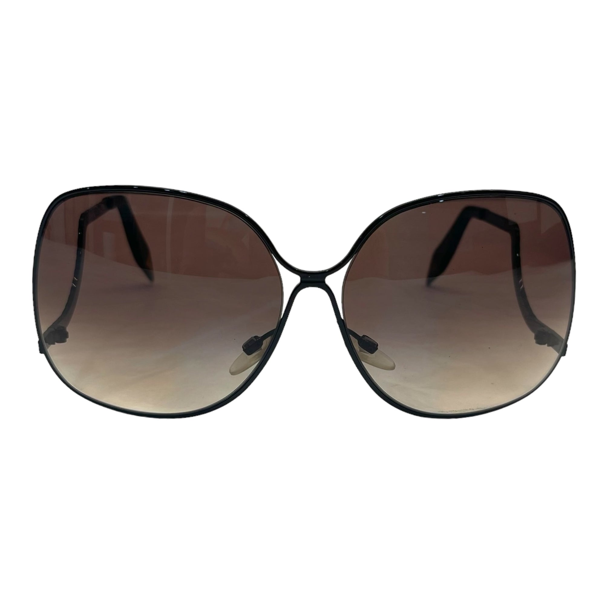 Victoria Beckham Black Metal Frame Sunglasses