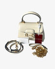 Gucci Horsebit 1955 Mini Top Handle Bag in White Leather