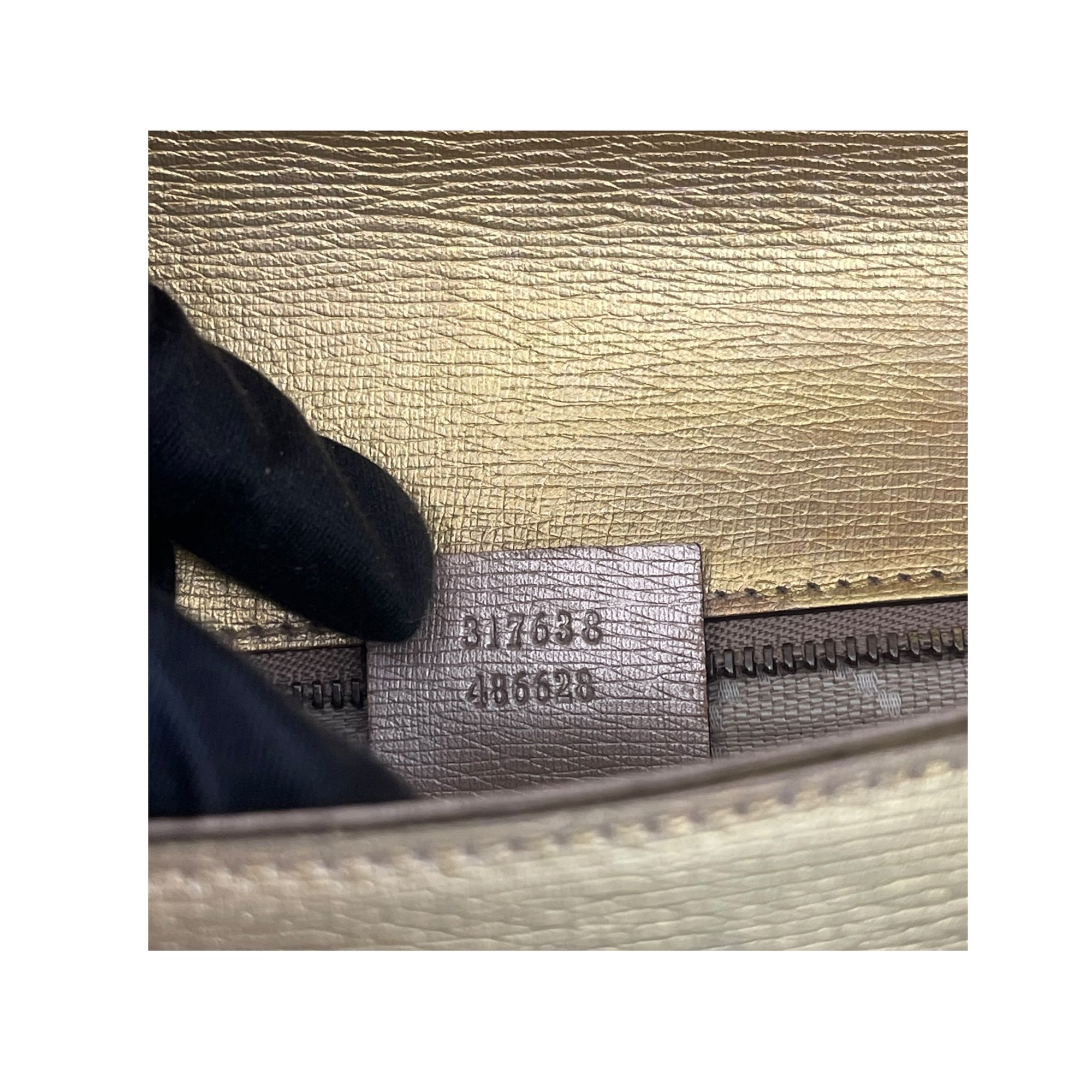 Gucci Gold Metallic Leather Horse Bit Clutch