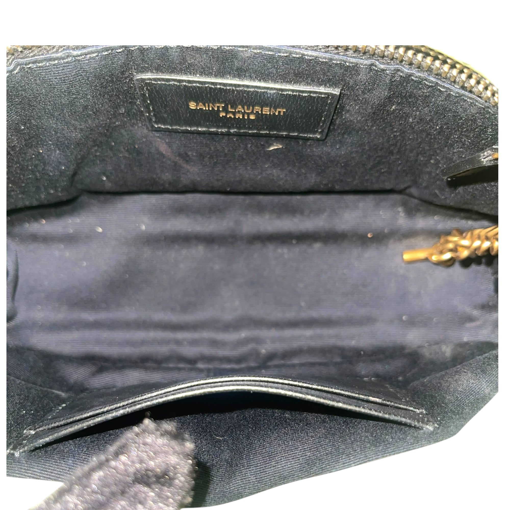 Saint Laurent Olive Puffer Leather Medium Loulou Shoulder Bag